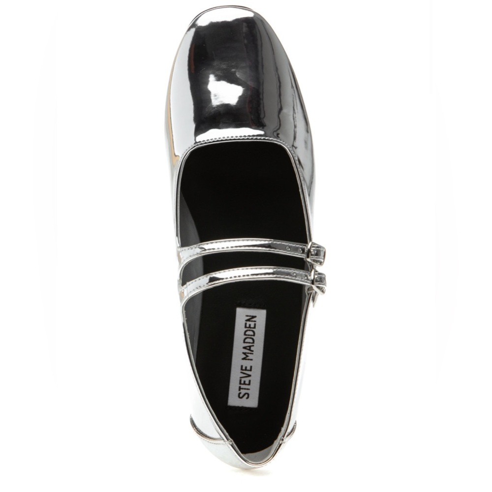 NWOT Steve Madden “ALISAH” Silver Mary Janes - Picture 2 of 5